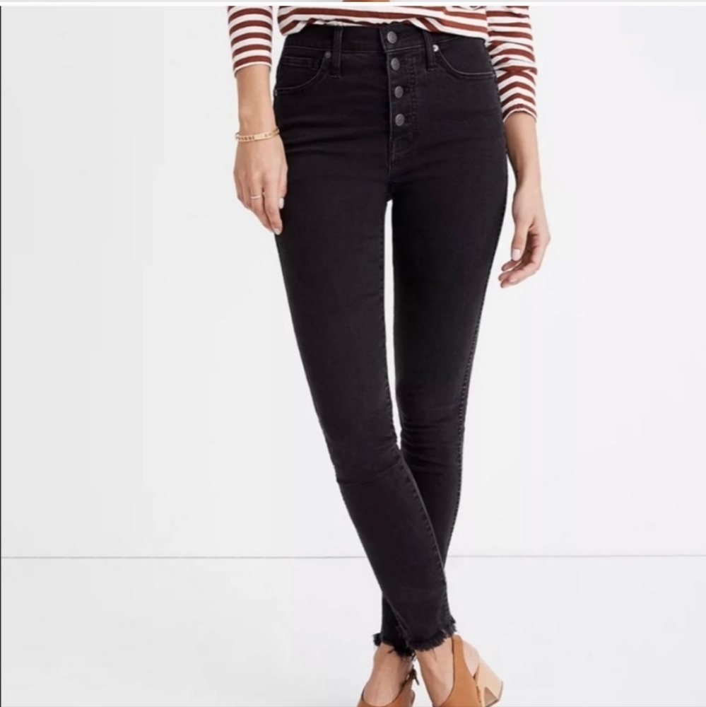 Madewell Black Four Button Midrise Jeans